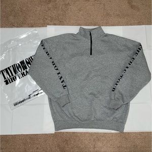 Taylor Swift Eras Tour Official Merch Grey Quarter Zip Pullover Unisex LARGE